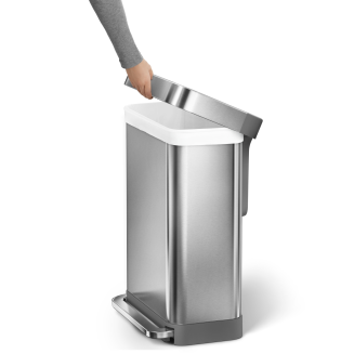 Kosz z kieszenią na worki Simplehuman 45l stalowy - 5