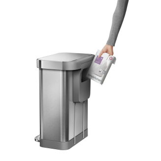 Kosz z kieszenią na worki Simplehuman 45l stalowy - 6