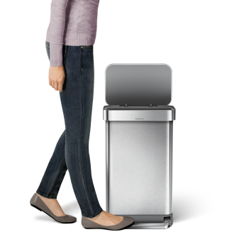 Kosz z kieszenią na worki Simplehuman 45l stalowy - 7