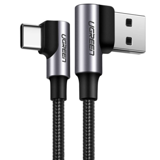 Kabel USB-C do USB-A 2.0 kątowy UGREEN US176, 3A, 3m (czarny) - 3