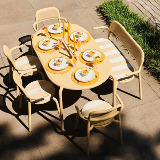 ZESTAW: Stół ogrodowy Fatboy Tavolo Toní + 4 x Fotel ogrodowy Fatboy Armchair Toní - 8