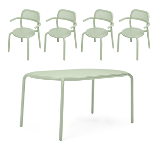 ZESTAW: Stół ogrodowy Fatboy Tavolo Toní + 4 x Fotel ogrodowy Fatboy Armchair Toní - 3