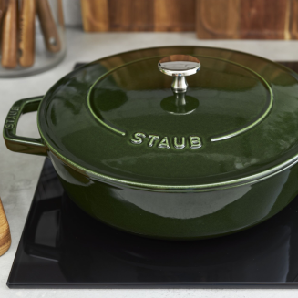 Głęboka patelnia do duszenia z pokrywą Staub Chistera 28 cm basil green - 4
