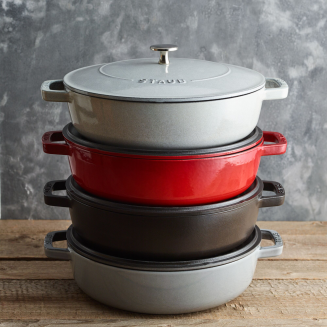 Głęboka patelnia do duszenia z pokrywą Staub Chistera 28 cm basil green - 7