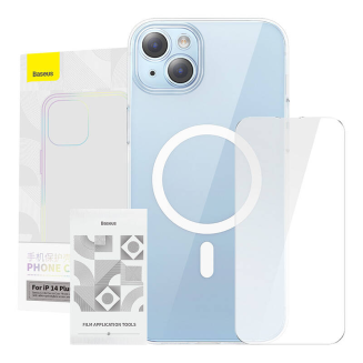 Magnetyczne Etui Baseus Crystal Series do iPhone 14 Plus + szkło hartowane - 9
