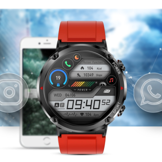 Smartwatch Gravity GT21-6 + Czerwony Pasek Silikonowy - 13
