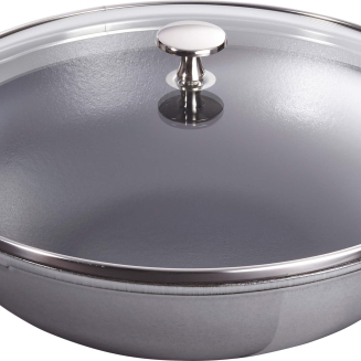 Wok żeliwny z pokrywką Staub - 30 cm, Grafitowy - 2