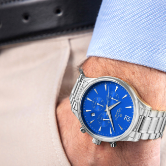Zegarek Męski Giewont Chronograph Sapphire Srebrno Niebieski GW6310-B3 - 3