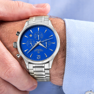 Zegarek Męski Giewont Chronograph Sapphire Srebrno Niebieski GW6310-B3 - 4
