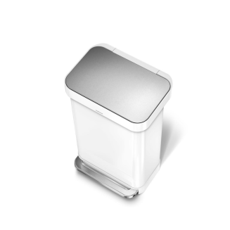 Kosz z kieszenią na worki Simplehuman 45l biały stalowy - 3