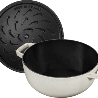  Round snowflake cast iron pot Staub - White, 3.6 ltr - 5