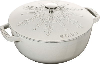 Garnek żeliwny okrągły snowflake Staub - Biały, 3.6 ltr | BESTSELLER