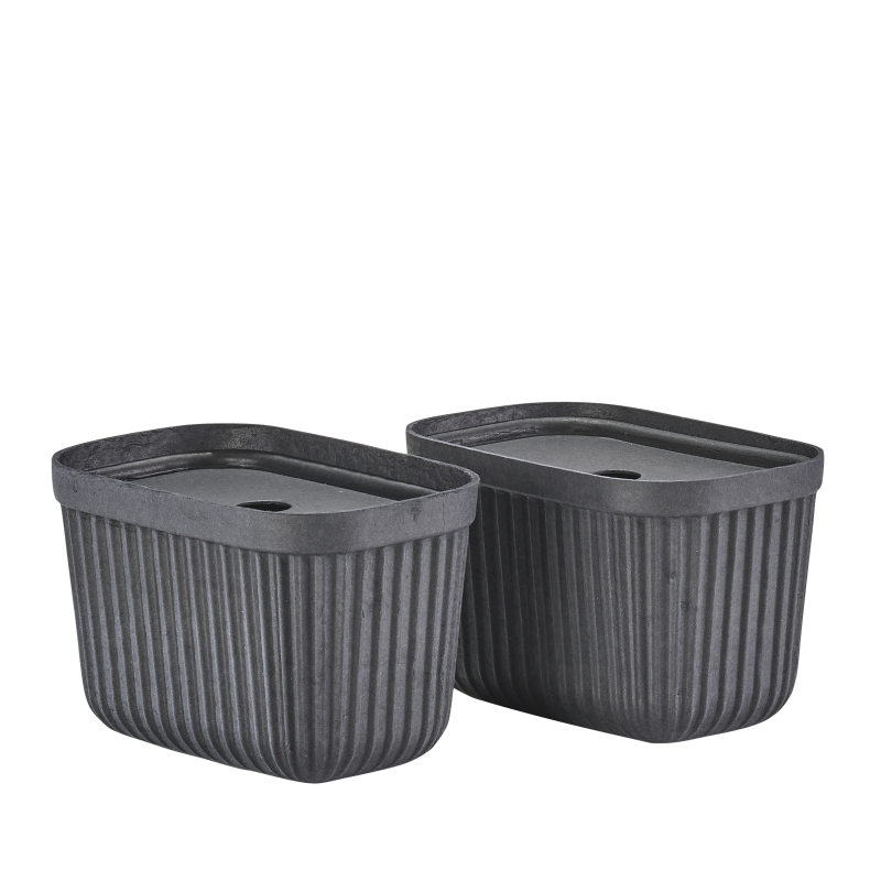 Set of 2 boxes Zone Denmark Pulp Black 15x23x15 cm