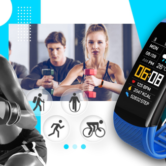 Smartwatch GIEWONT Czarno Niebieski 2 Paski GW200-7 - 5