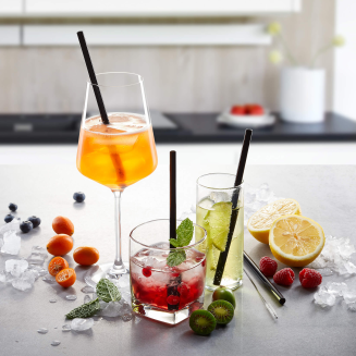  Set of 4 black straws in a Gefu Future case - 4