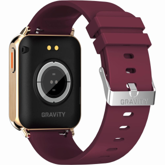 Smartwatch Gravity Różowe Złoto Bordowy 2 Paski GT17-6 - 11