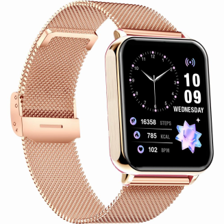 Smartwatch Gravity Różowe Złoto Bordowy 2 Paski GT17-6 - 8
