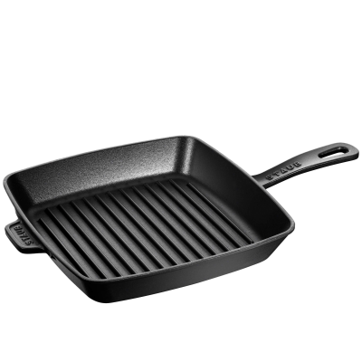 Żeliwna patelnia grillowa Staub 26 cm black | JESIENNA PROMOCJA