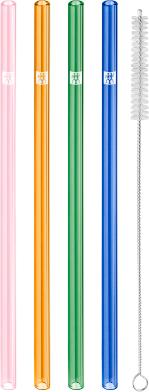  Set of 4 Zwilling Sorrento straight glass straws - Multicolor