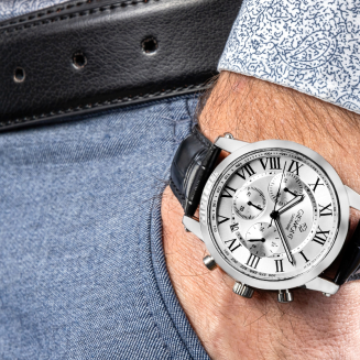 Zegarek Męski Giewont Chronograph Sapphire Srebrny GW6260-A1 - 4