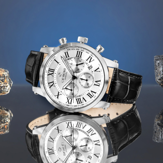 Zegarek Męski Giewont Chronograph Sapphire Srebrny GW6260-A1 - 6