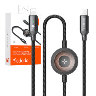 Kabel 2w1 Mcdodo CA-5680 USB-C do Lightning + ładowarka Apple Watch, 36W, 1.5m - 4