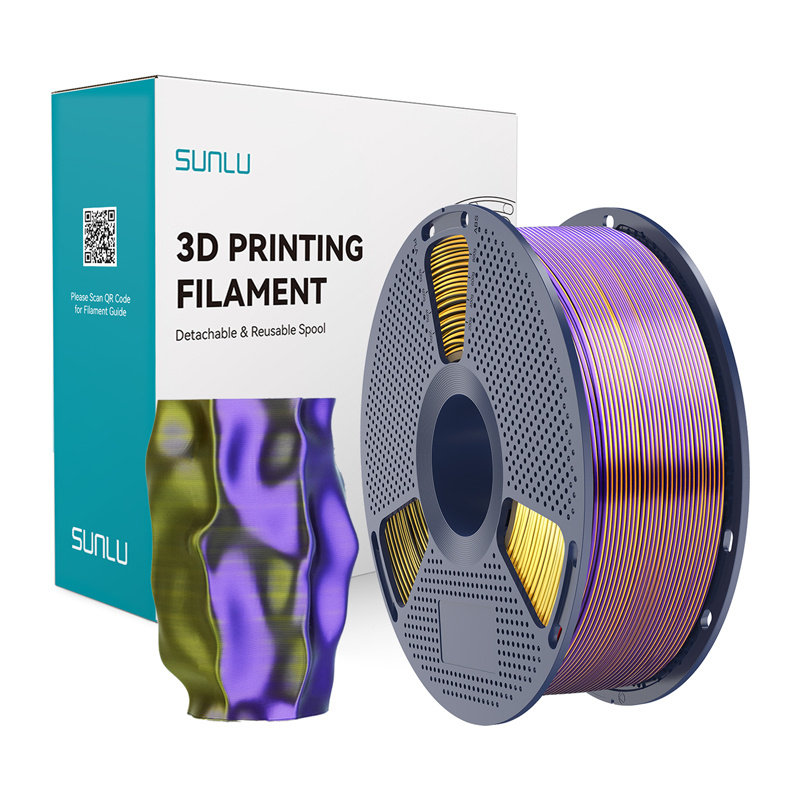  Filament SUNLU PLA+ Silk Tri-Color 1.75mm 1kg (black-gold-purple)