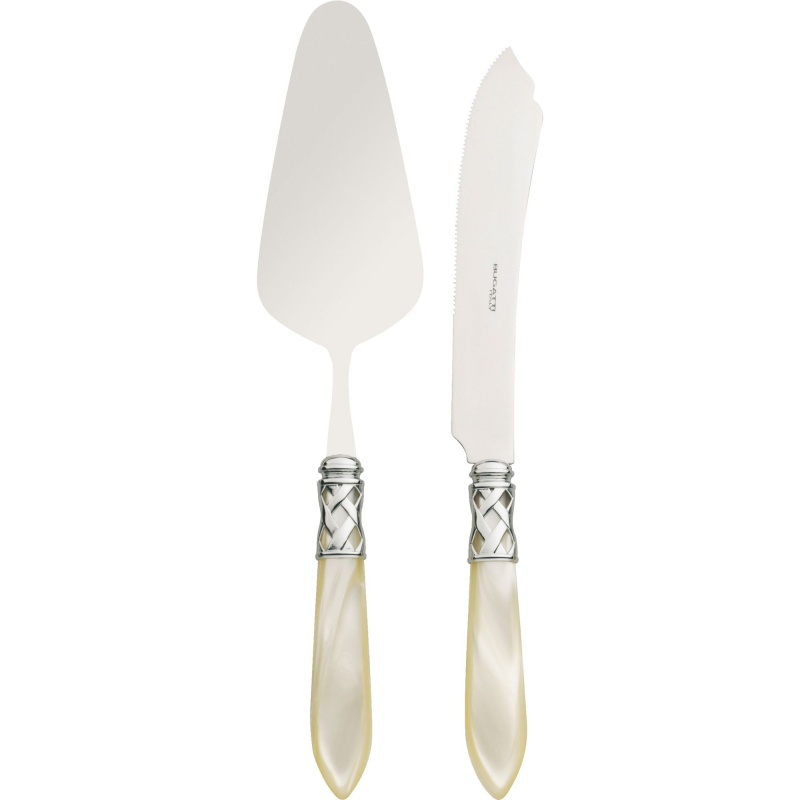 Zestaw do serwowania ciasta Casa Bugatti Aladdin Ivory/Steel