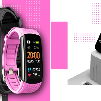 Smartwatch GIEWONT Czarno Różowy 2 Paski GW200-4 - 4