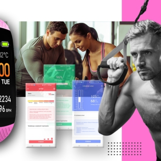 Smartwatch GIEWONT Czarno Różowy 2 Paski GW200-4 - 6