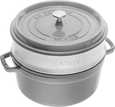 Garnek żeliwny okrągły z wkładem Staub - 3.8 ltr, Grafitowy | CENA BLACK WEEKS