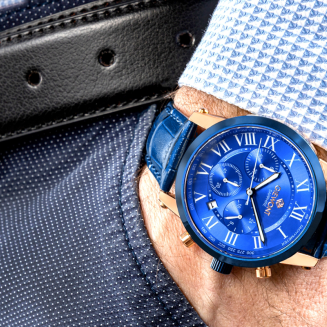 Zegarek Męski Giewont Chronograph Sapphire Miedziano Niebieski GW6260-A5 - 4