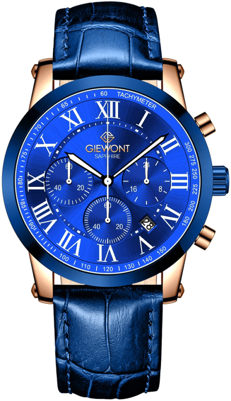 Zegarek Męski Giewont Chronograph Sapphire Miedziano Niebieski GW6260-A5