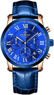 Zegarek Męski Giewont Chronograph Sapphire Miedziano Niebieski GW6260-A5