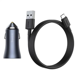 Zestaw BASEUS ładowarka samochodowa 40W + kabel USB-C 1m - 7