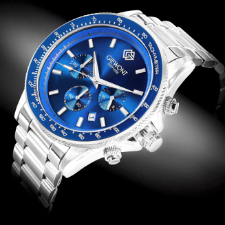 Zegarek Męski Giewont Chronograph Sapphire Srebrno Niebieski GW3520-B3 - 2