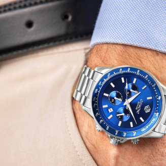 Zegarek Męski Giewont Chronograph Sapphire Srebrno Niebieski GW3520-B3 - 3