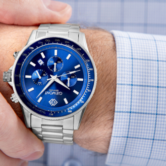 Zegarek Męski Giewont Chronograph Sapphire Srebrno Niebieski GW3520-B3 - 4