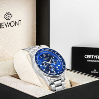 Zegarek Męski Giewont Chronograph Sapphire Srebrno Niebieski GW3520-B3 - 7