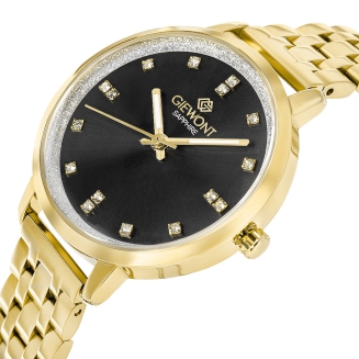 Zegarek Damski Giewont Sapphire Złoto Czarny GW7370-B4 - 2