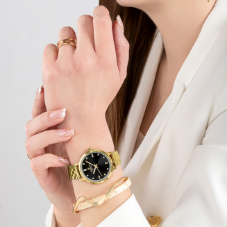 Zegarek Damski Giewont Sapphire Złoto Czarny GW7370-B4 - 5