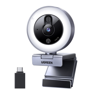 Kamera internetowa Ugreen CM910, 2K, 30FPS, USB, oświetlenie LED, wbudowany mikrofon