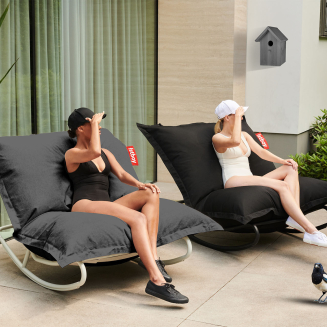  Combi deal: Rock 'n Roll Black + Fatboy The Original Outdoor Rock Gray pouffe - 6