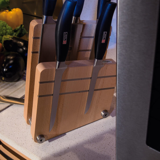  Artelegno Milano double magnetic beechwood knife block - 2