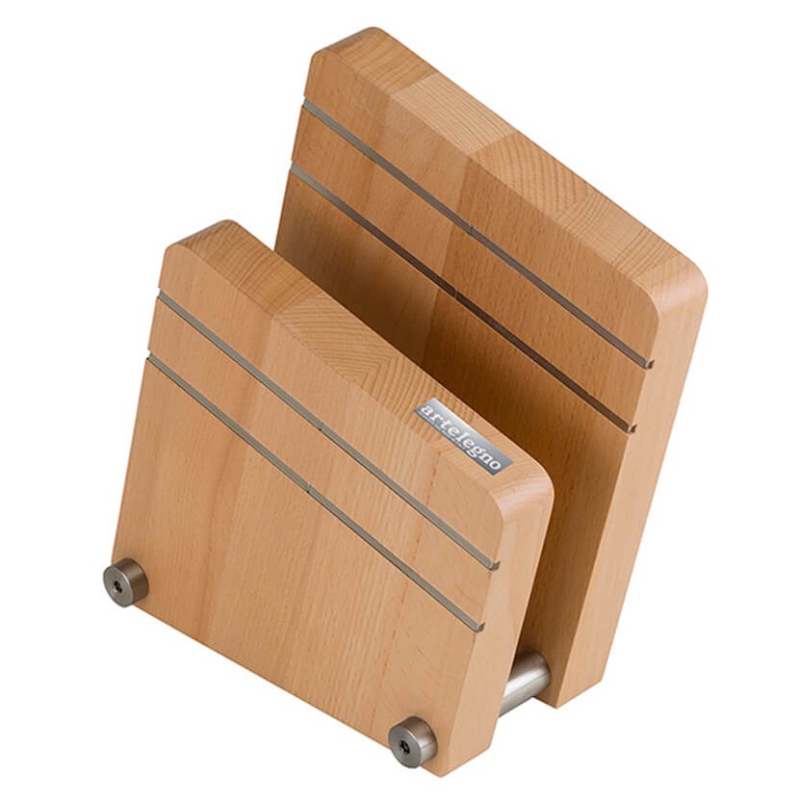  Artelegno Milano double magnetic beechwood knife block