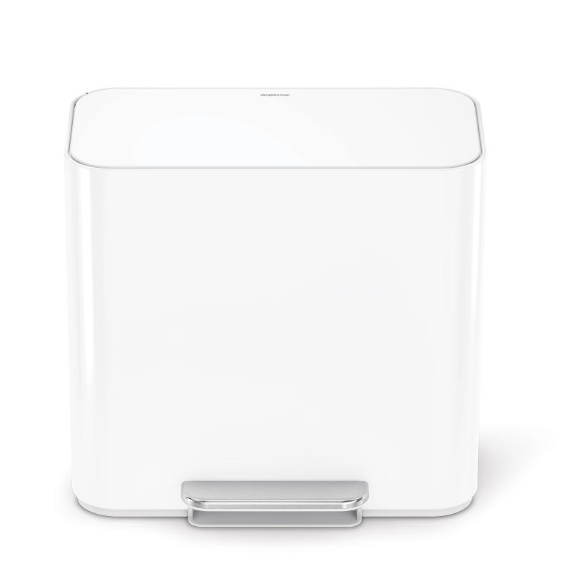 Kosz do segregacji odpadów Simplehuman Mini Recycler 7.5 + 7.5 l biały