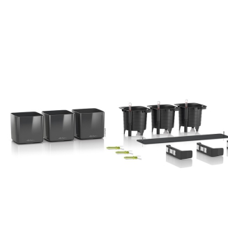  Lechuza Cube Glossy Home Kit wall flowerpot, glossy anthracite - 2