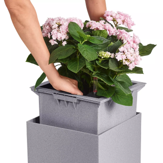 Donica Lechuza Canto Stone 40 kolumna biały kwarcowy - 4