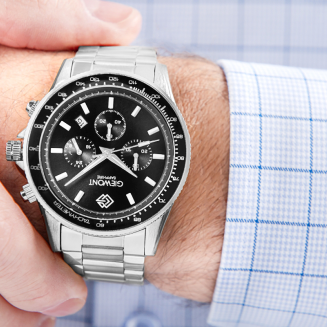 Zegarek Męski Giewont Chronograph Sapphire Srebrno Czarny GW3520-B2 - 4