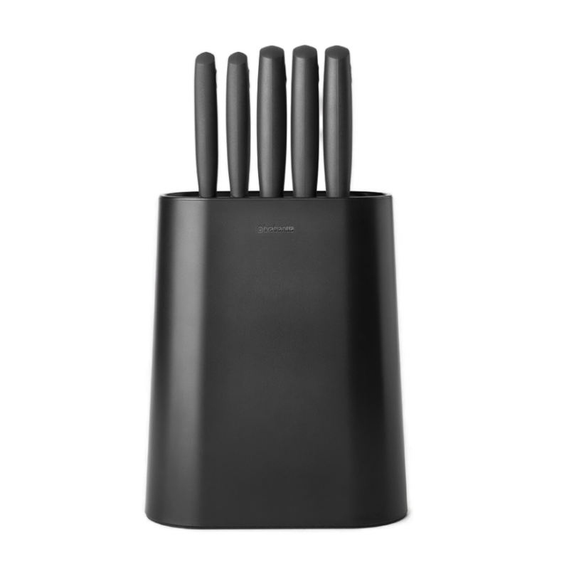  Set of 5 knives in a Brabantia Tasty+ Dark Gray block